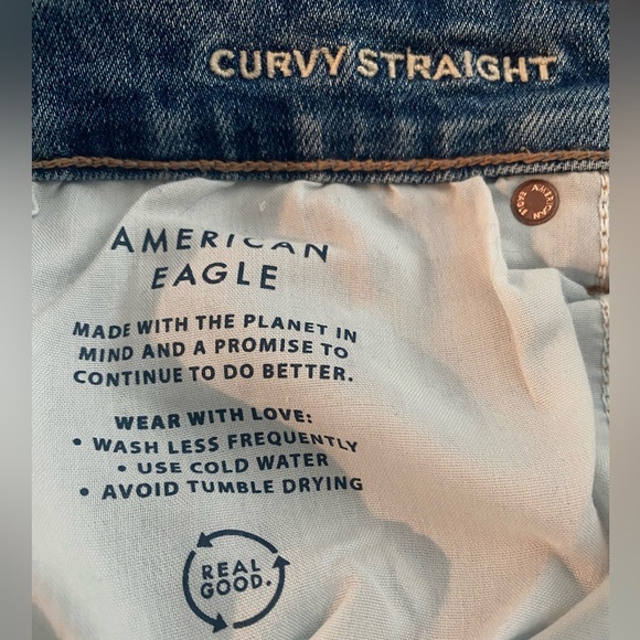NWT American Eagle Outfitters Jeans, 14 L, curvy/straight!! Super cute!! - Picture 8 of 8
